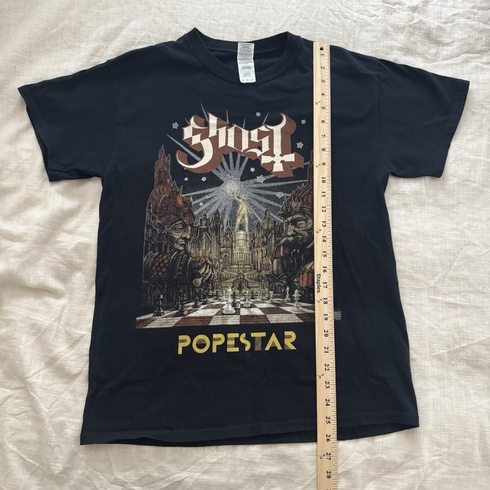 Ghost Popestar Tour Gildan Band‎ Graphic Tee Medium 2016 Rock Grunge Rare Merch - Picture 2 of 5